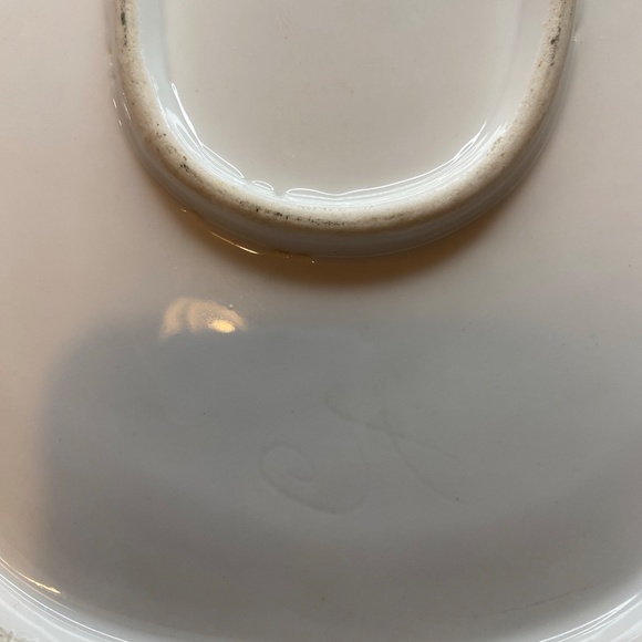 c1900 AK VF LIMOGES A. KLINGENBERG White GOLD ENCRUSTED DISH TRAY BOWL GARLAND - Picture 10 of 13